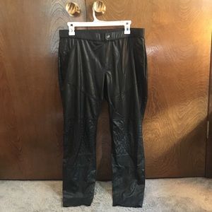 Black stretchy “leather” pants - size XL